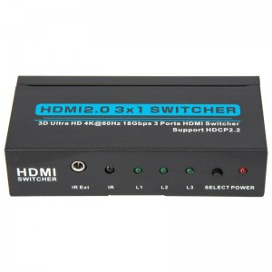 V2.0 HDMI 3x1 Switcher รองรับ 3D Ultra HD 4Kx2K @ 60Hz HDCP2.2