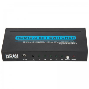 V2.0 HDMI 5x1 Switcher รองรับ 3D Ultra HD 4Kx2K @ 60Hz HDCP2.2