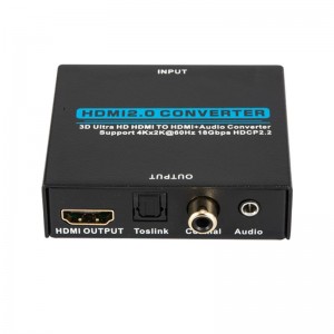 V2.0 HDMI Audio Extractor HDMI เป็น HDMI + ตัวแปลงเสียงรองรับ 3D Ultra HD 4Kx2K @ 60Hz HDCP 2.2 18Gbps