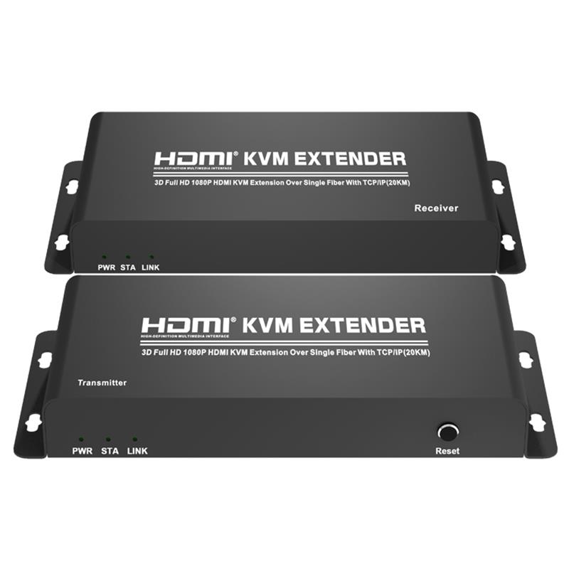 HDMI KVM Extender ผ่านเส้นใยเดี่ยวพร้อม TCP \/ IP (20KM) รองรับ Full HD 1080P