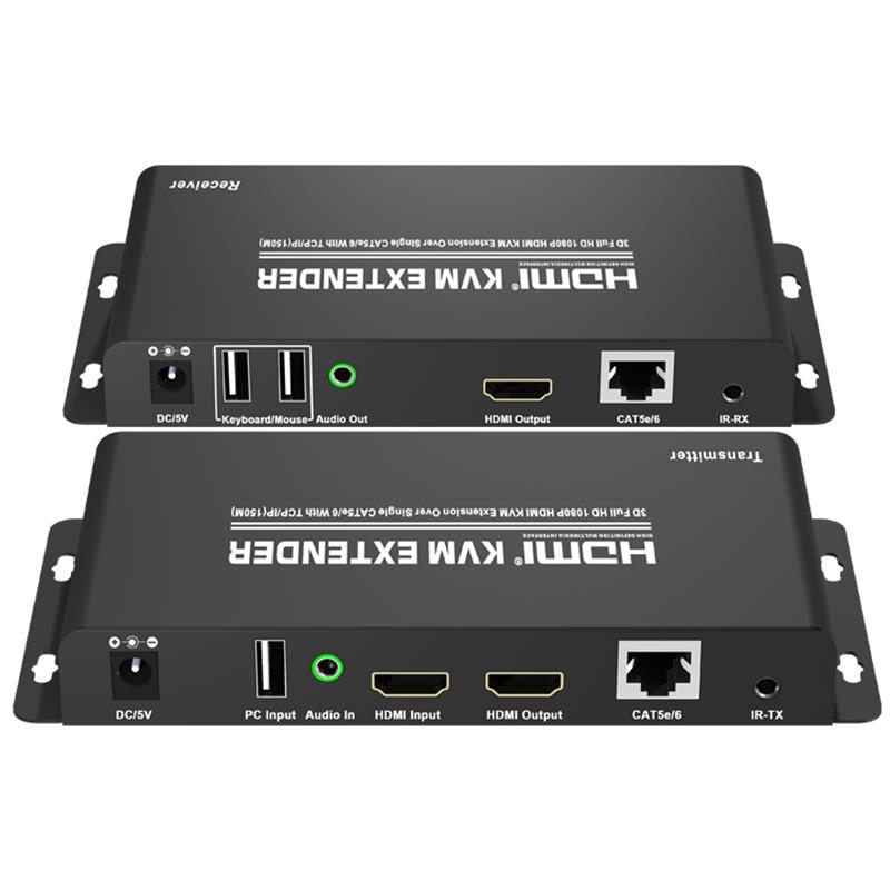 HDMI KVM Extender 150 ม. สูงกว่า CAT5e \/ 6 เดี่ยวด้วย TCP \/ IP รองรับ Full HD 1080P