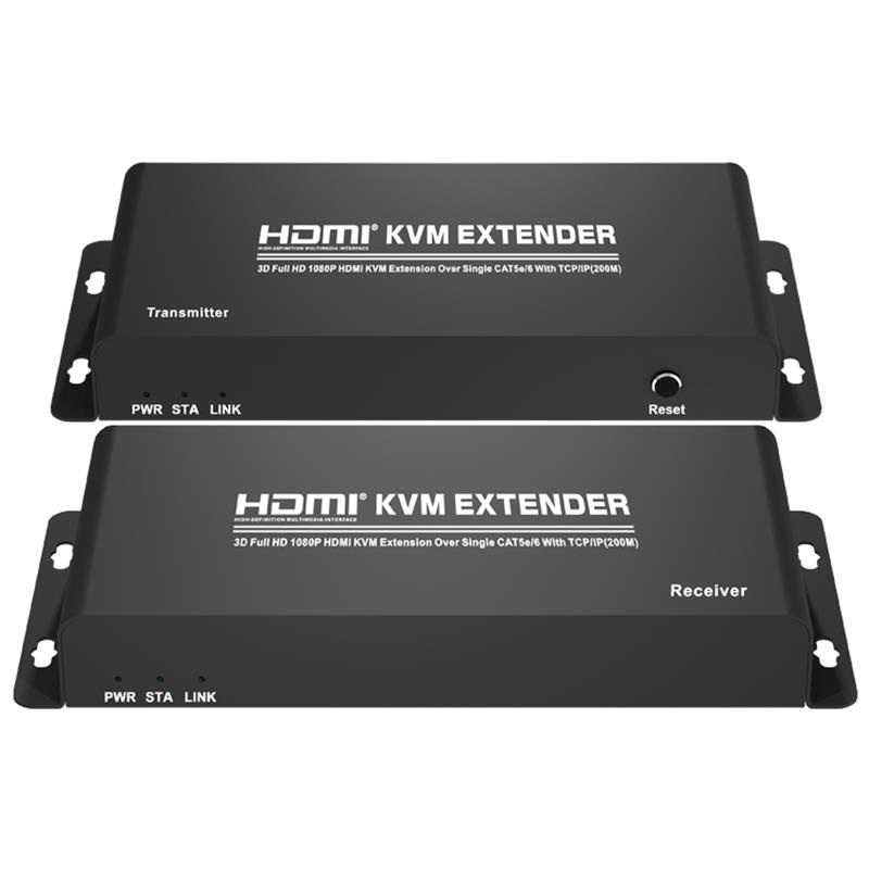 HDMI KVM Extender 200 ม. สูงกว่า CAT5e \/ 6 เดี่ยวด้วย TCP \/ IP รองรับ Full HD 1080P